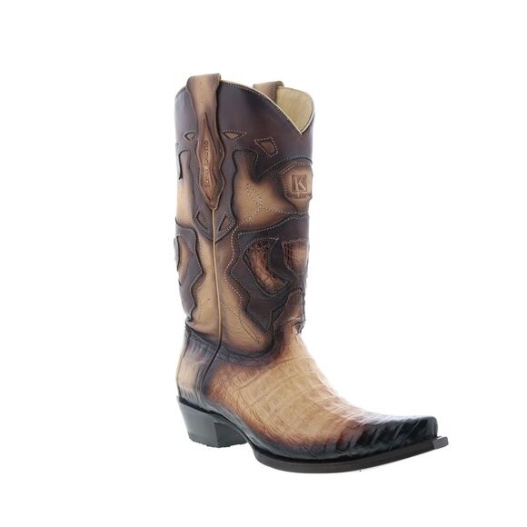 King Exotic Mens Caiman Belly Snip Toe Boots Brown Boots (NWT) - Picture 2 of 7